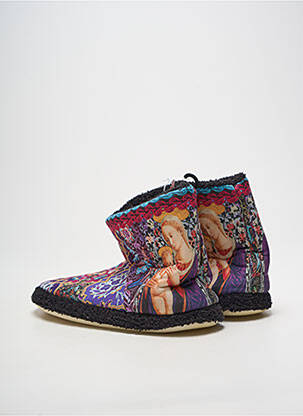 Papuci/pantofi de casă vârf rotund toc plat până la 3 cm violet RUBAN ROUGE femeie