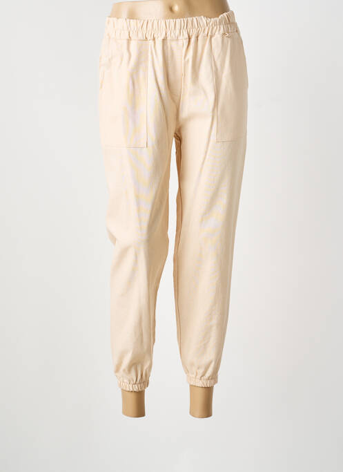 Pantalon drept bej COULEURS DU TEMPS femeie