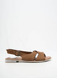 Sandale/pantofi decupați chiquet toc plat până la 3 cm maro BUENO femme