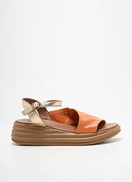 Sandale/pantofi decupați material neted toc de 4 la 6 cm portocaliu BUENO femme