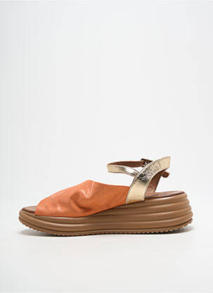 Sandale/pantofi decupați material neted toc de 4 la 6 cm portocaliu BUENO femme