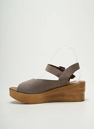 Sandale/pantofi decupați toc platformă toc de 4 la 6 cm gri BUENO femme