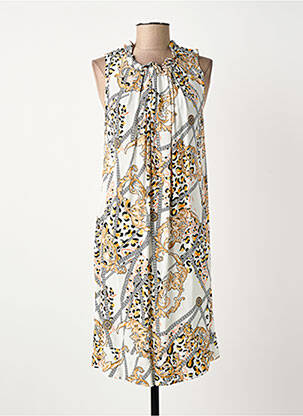 Rochie midi alb COULEURS DU TEMPS femeie