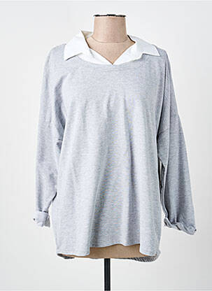 Tricou mâneci lungi mâneci lungi gri COULEURS DU TEMPS femeie