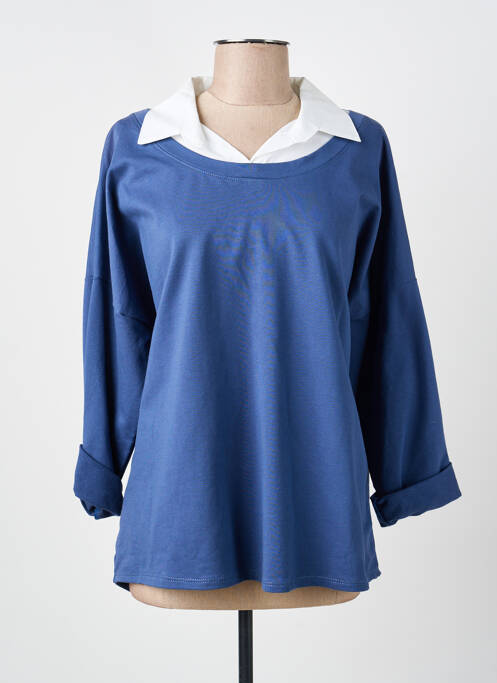 Tricou albastru COULEURS DU TEMPS femeie