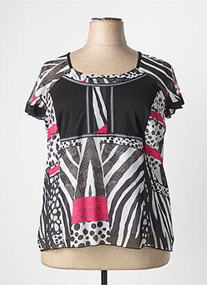 Top guler pătrat mâneci scurte negru GUY DUBOUIS femme