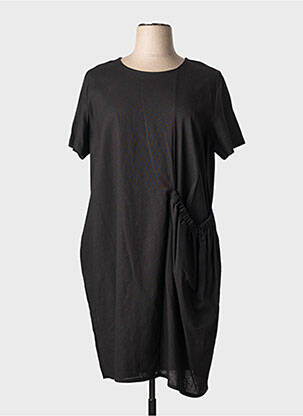 Rochie midi mâneci scurte mâneci scurte negru COULEURS DU TEMPS femeie