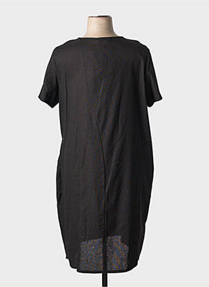 Rochie midi mâneci scurte mâneci scurte negru COULEURS DU TEMPS femeie