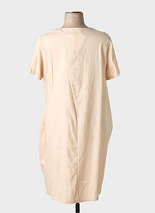 Rochie midi mâneci scurte mâneci scurte bej COULEURS DU TEMPS femeie