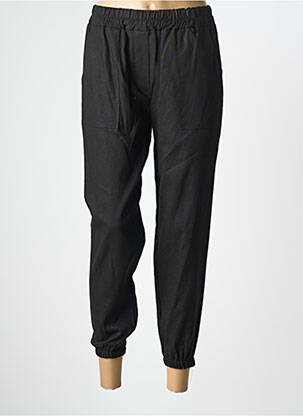 Pantalon 7/8 talie elastică mărime normală negru COULEURS DU TEMPS femeie