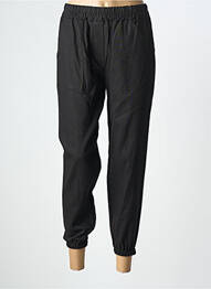 Pantalon 7/8 talie elastică mărime normală negru COULEURS DU TEMPS femeie