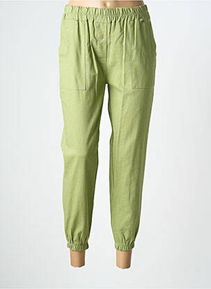 Pantalon 7/8 talie elastică mărime normală verde COULEURS DU TEMPS femeie