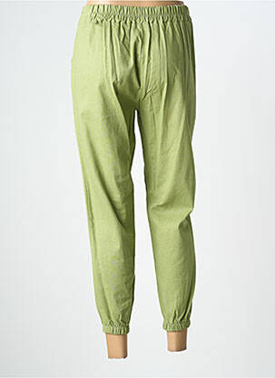 Pantalon 7/8 talie elastică mărime normală verde COULEURS DU TEMPS femeie
