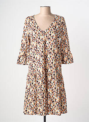 Rochie midi imprimeu floral mâneci 3/4 portocalie SURKANA femeie