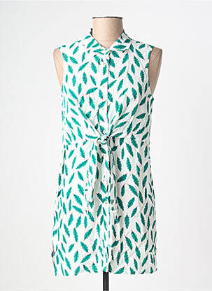 Rochie scurtă croială fluidă fără mâneci verde SURKANA femeie