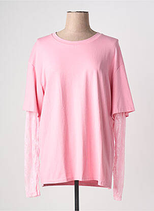 Tricou mâneci lungi mâneci lungi roz JOYNA femeie