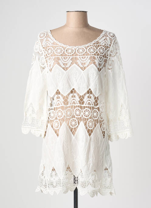 Tunică mâneci lungi alb SURKANA femeie