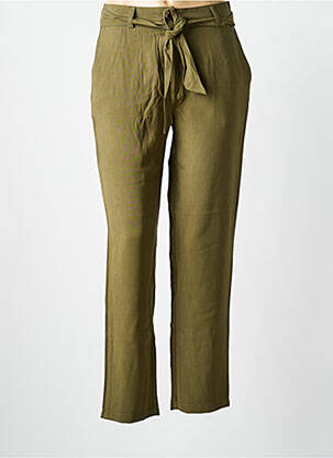 Pantalon slim țesătură poplin mărime normală verde SURKANA femeie