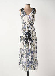 Rochie lungă imprimeu floral fără mâneci bej SURKANA femme