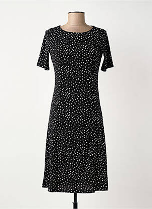 Rochie midi imprimeu fantezie mâneci scurte negru SURKANA femeie