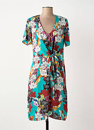 Rochie midi imprimeu floral mâneci scurte albastru SURKANA femeie