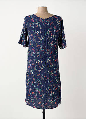 Rochie scurtă croială fluidă mâneci scurte albastru SURKANA femeie