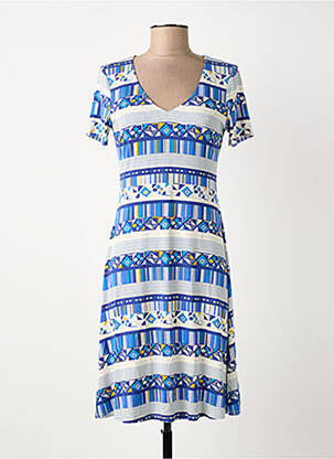 Rochie scurtă mâneci scurte mâneci scurte albastru SURKANA femeie