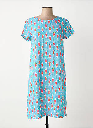 Rochie scurtă mâneci scurte mâneci scurte albastru SURKANA femeie