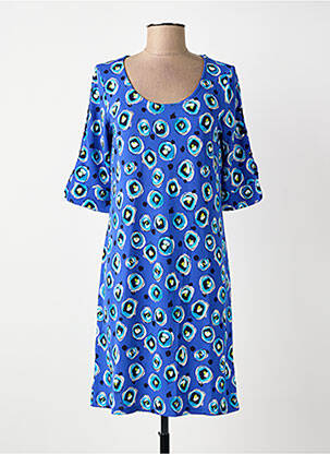 Rochie scurtă mâneci scurte mâneci scurte albastru SURKANA femeie