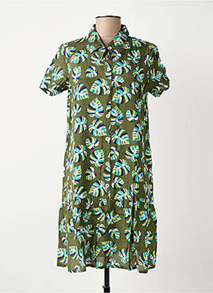 Rochie scurtă mâneci scurte mâneci scurte verde SURKANA femeie