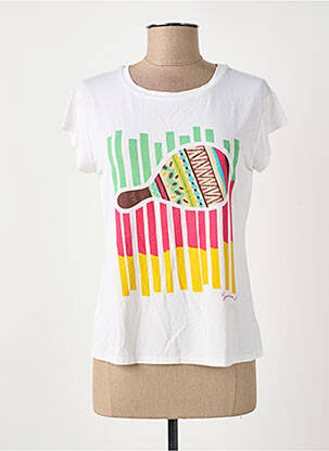 Tricou imprimeu fantezie mâneci scurte alb SURKANA femeie