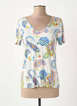 Tricou imprimeu fantezie mâneci scurte bej SURKANA femeie