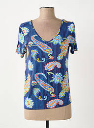 Tricou imprimeu fantezie mâneci scurte albastru SURKANA femme
