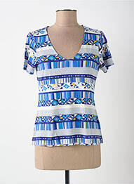 Tricou imprimeu fantezie mâneci scurte albastru SURKANA femme