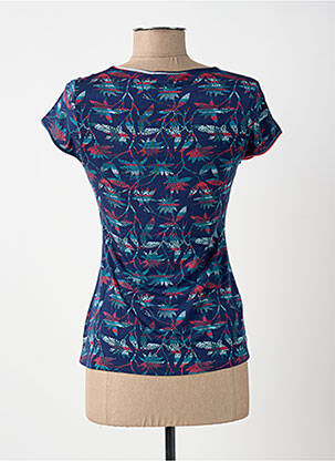 Tricou guler în v mâneci scurte albastru SURKANA femme