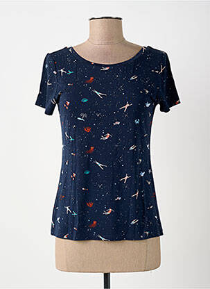 Tricou imprimeu fantezie mâneci scurte albastru SURKANA femme