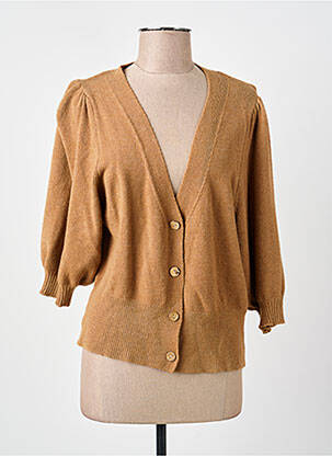 Vestă cu mâneci lungi maro COULEURS DU TEMPS femeie