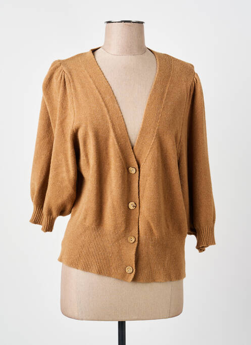 Vestă cu mâneci lungi maro COULEURS DU TEMPS femeie