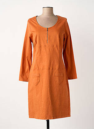 Rochie midi mâneci lungi mâneci lungi portocalie GUY DUBOUIS femeie