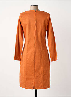 Rochie midi mâneci lungi mâneci lungi portocalie GUY DUBOUIS femeie