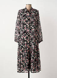 Rochie midi imprimeu floral mâneci lungi negru GUY DUBOUIS femme