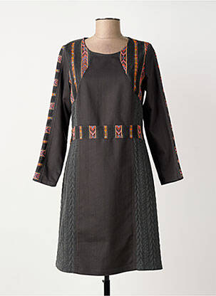 Rochie midi mâneci lungi mâneci lungi gri MERI & ESCA femeie