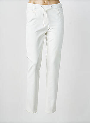 Pantalon slim talie elastică mărime normală alb FRANK WALDER femeie