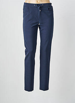 Pantalon slim talie elastică mărime normală albastru FRANK WALDER femeie