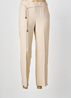 Pantalon 7/8 talie elastică mărime normală bej TINTA STYLE femeie