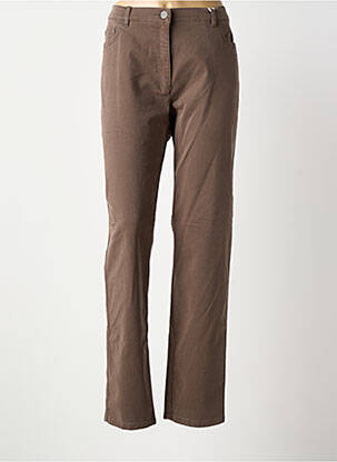 Pantalon slim talie elastică mărime normală maro TONI femeie