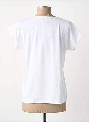 Tricou serigrafie cu strasuri mâneci scurte alb BARILOCHE femme