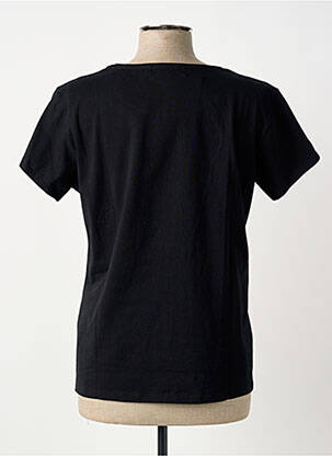 Tricou croială dreaptă mâneci scurte negru BARILOCHE femeie