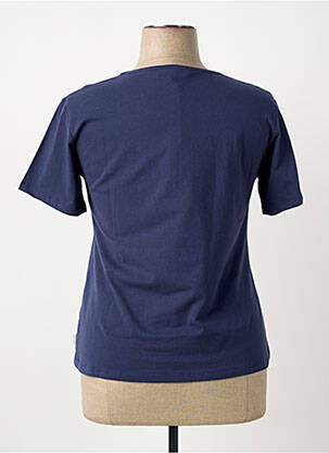 Tricou serigrafie flockată mâneci scurte albastru ANANKE femeie