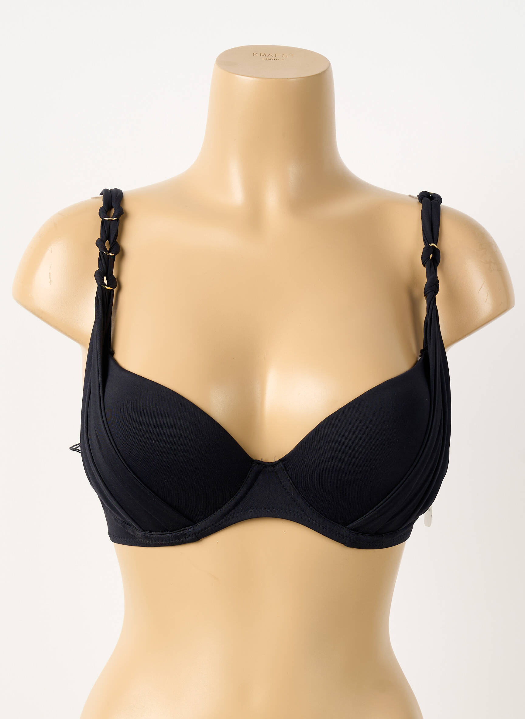 Sutien de costum de baie închidere cu legături de legat top sutien push-up negru AUBADE femeie